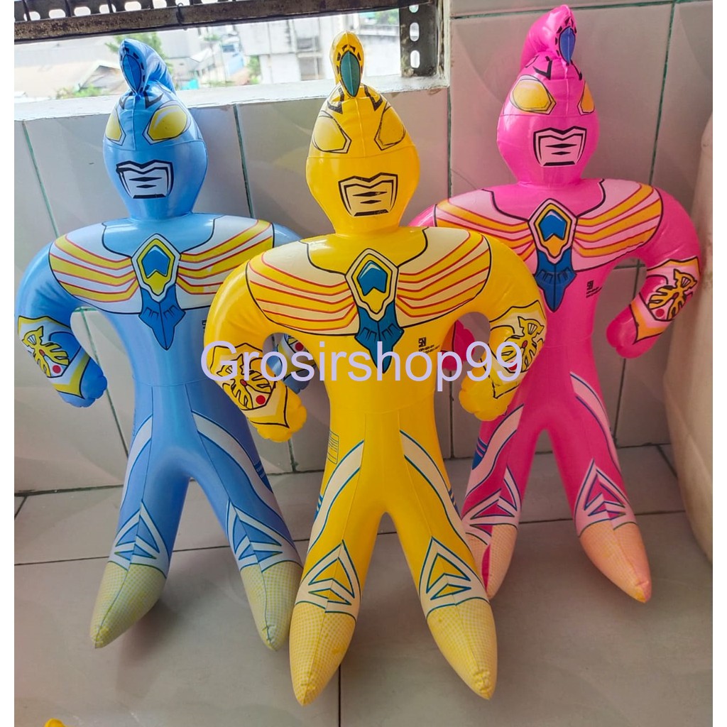 Mainan Balon Tiupan Boneka Ultraman Bahan PVC SNI