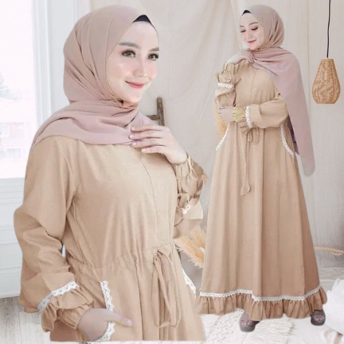 Terbaru Gamis HANIN Dress Muslim Baju Baju Terusan Wanita Gamis Casual