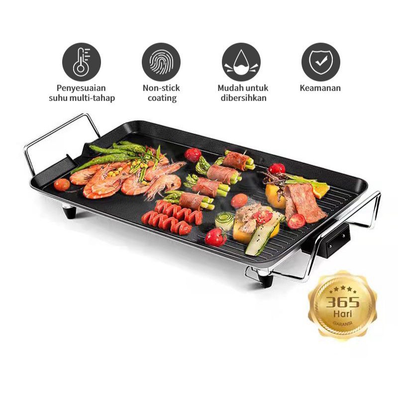 teflon elektrik listrik memanggang ikan daging jagung bakar pemanggang electric grill pan panggang g