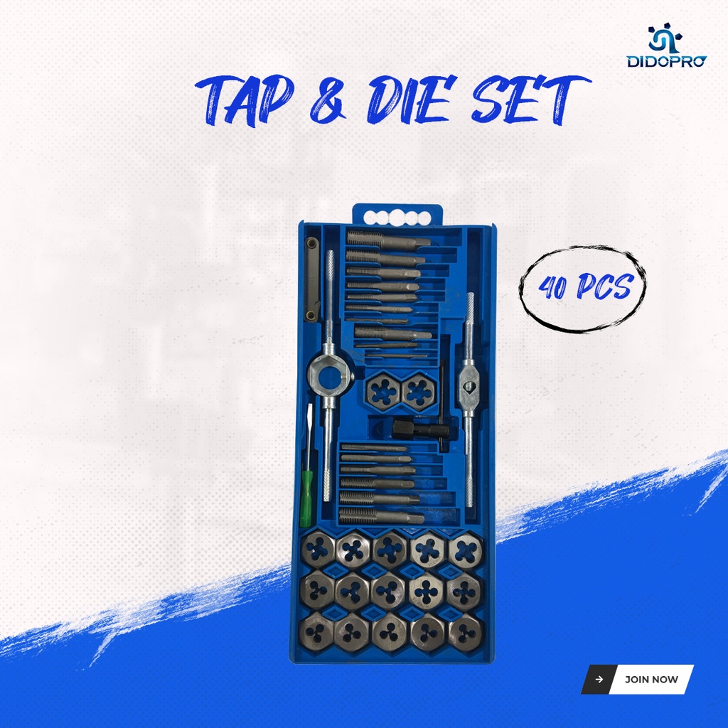 Metric Tap and Die Set 40 piece 40pcs / Alat Membuat Metric