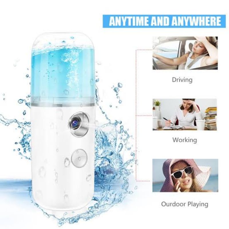 Nano Mist Spray Perawatan / Pelembab Wajah Mini Portable USB Handy Sprayer Air 30 ML