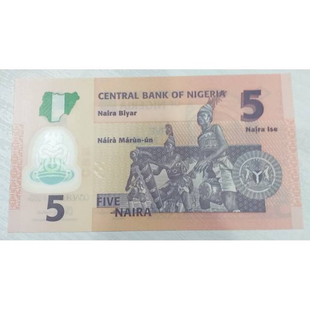 Uang Asing Polymer FIVE NAIRA.