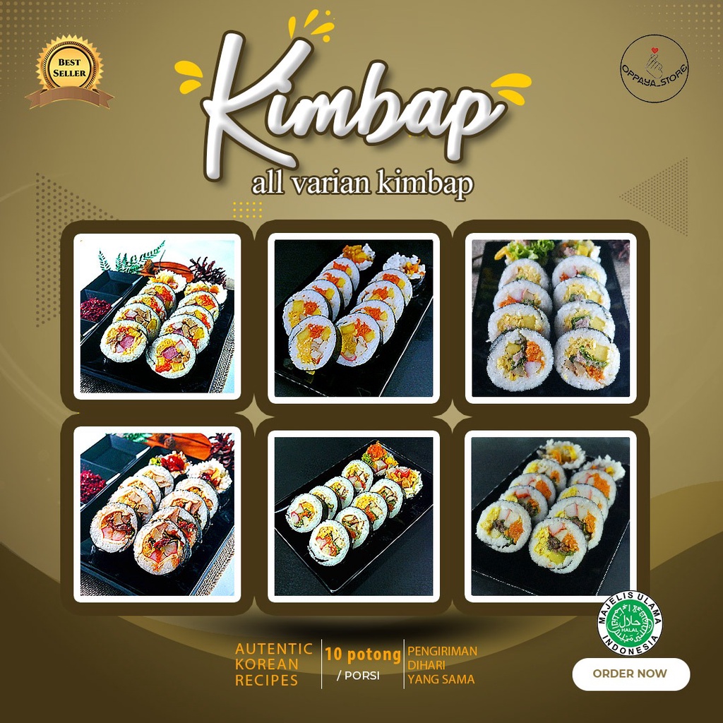 

Oppaya Store - All Varian Kimbap Sushi Korea Enak Asli 10 Pcs Halal Sushi Kimbab Korea