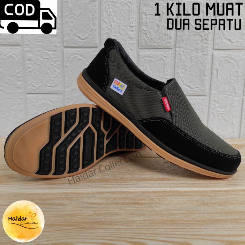 epatu Pria Slip On Kulit Kasual Casual Kanvas Sol Karet Lentur Sintetis Suede Premium Original Mojokerto