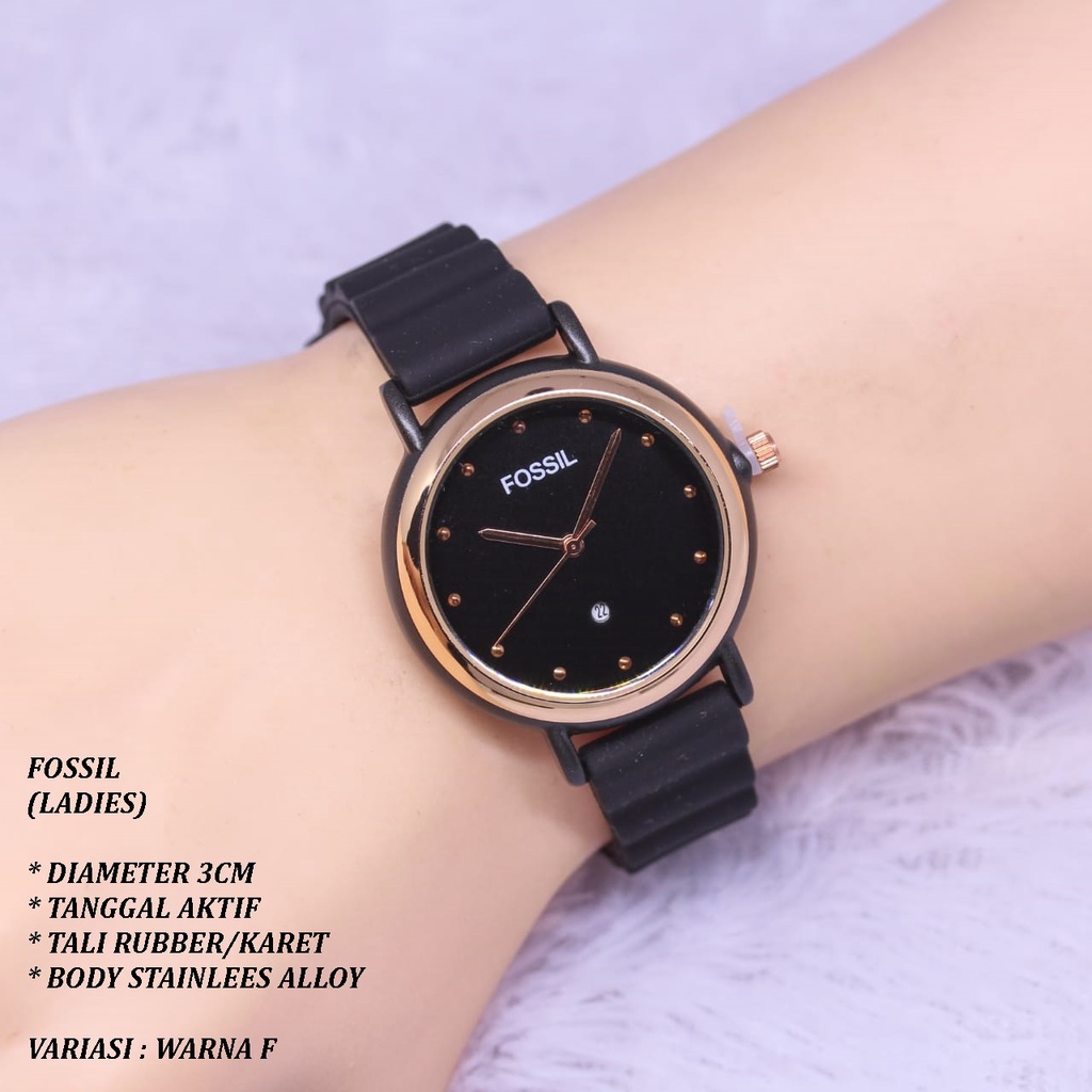 (BISA COD) JAM TANGAN WANITA FASHION TALI RUBBER BODY BULAT TANGGAL AKTIF