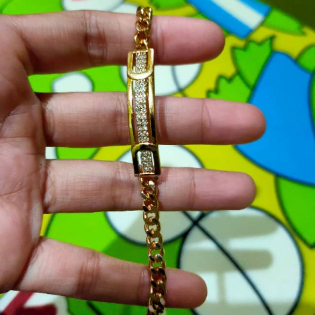 gelang rantai lapis emas
