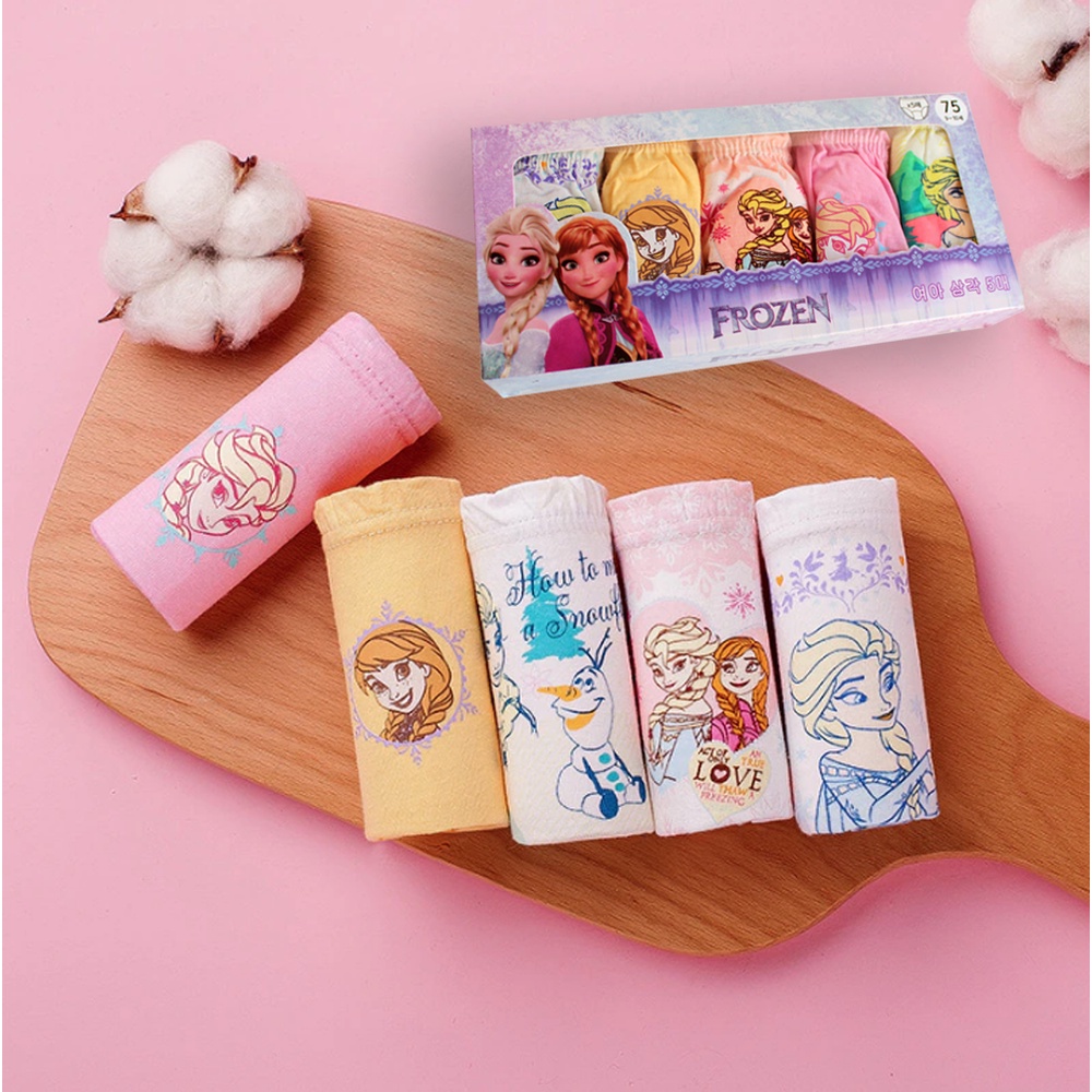 SET 5 Pcs Celana Dalam Anak Perempuan FROZEN Celana Dalam Kolor Anak dengan Box Kolor Anak Perempuan Import