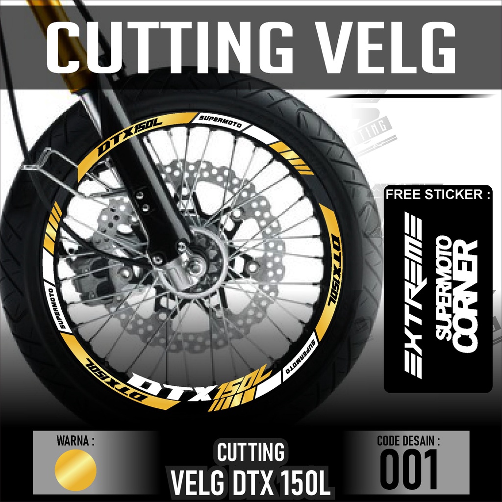 Stiker velg KLX DTRACKER list velkg desain supermoto KLX DTRACKER stiker velg motor KLX DTRACKER cod