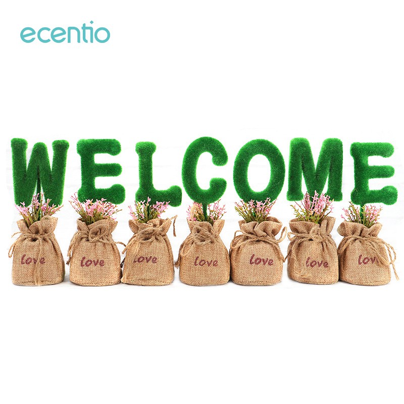 

Ecentio Artificial Flower Tas Goni Bunga hias Hijau/Home