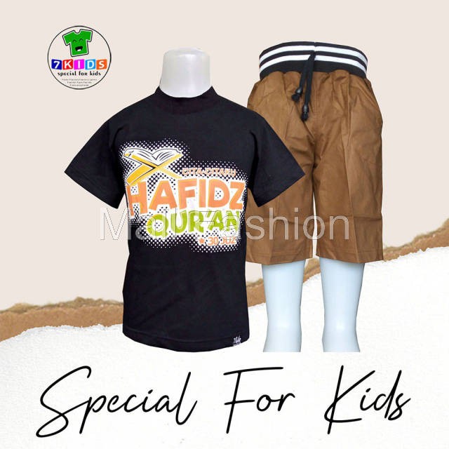 Mall Fashion - HAFIDZ QUR"AN Baju Muslim Setelan Kaos Anak 3-12 Th Busana Muslimah Pakaian Lebaran