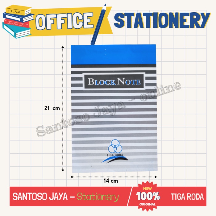 

Block Note TIGA RODA Polos A5 - Writing Pad Tanpa Garis - Besar