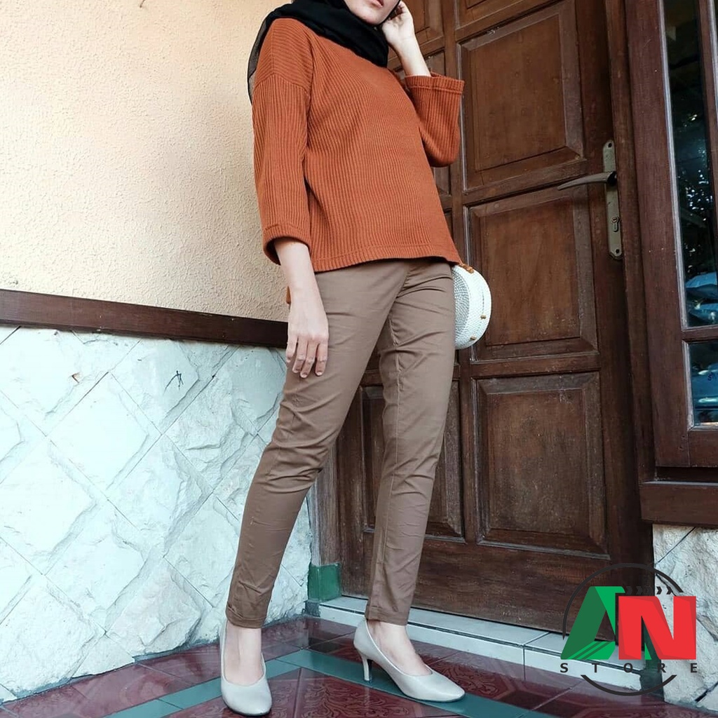 CELANA KATUN ANTI BEGAH JUMBO SIZE XXL  BASIC COTTON PANTS CELANA PANJANG STRETCH