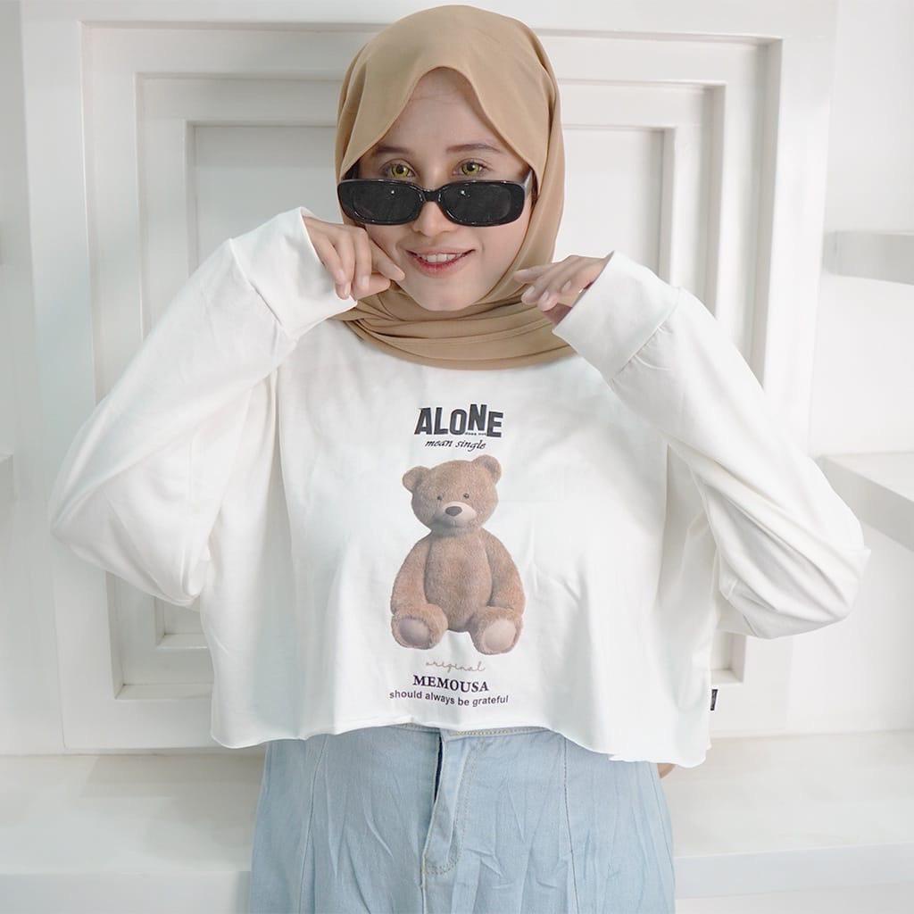 Alone not mean single sweater motif print lucu kekinian korean style