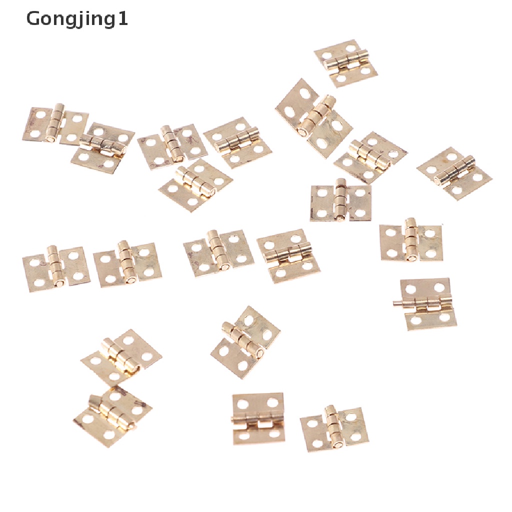 Gongjing 1pc Engsel Pintu Lemari Mini Bahan Kuningan