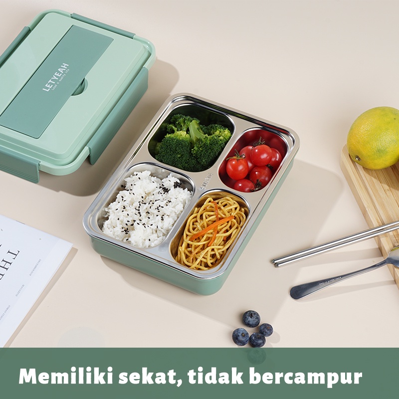 Letyeah &amp; Anantagt Lunch Box set Stainless Steel 304 / Tempat Makanan / Kotak Makan Set / Cangkir sup Portabel