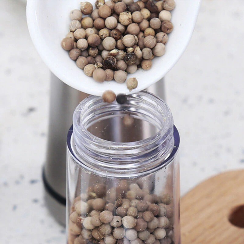 Penggiling Biji Lada Manual Spice Pepper Mill Grinder 120ML C120 Silver