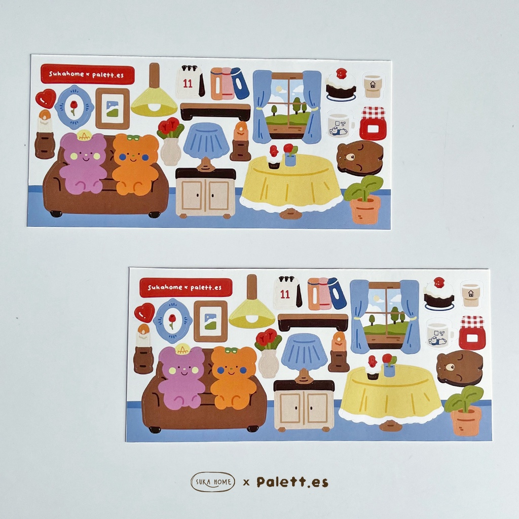 Sticker Sheets Art Print Deco Journaling Mini Wall Poster Wooden Easel - Suka Home x Palett.es Limited Stock