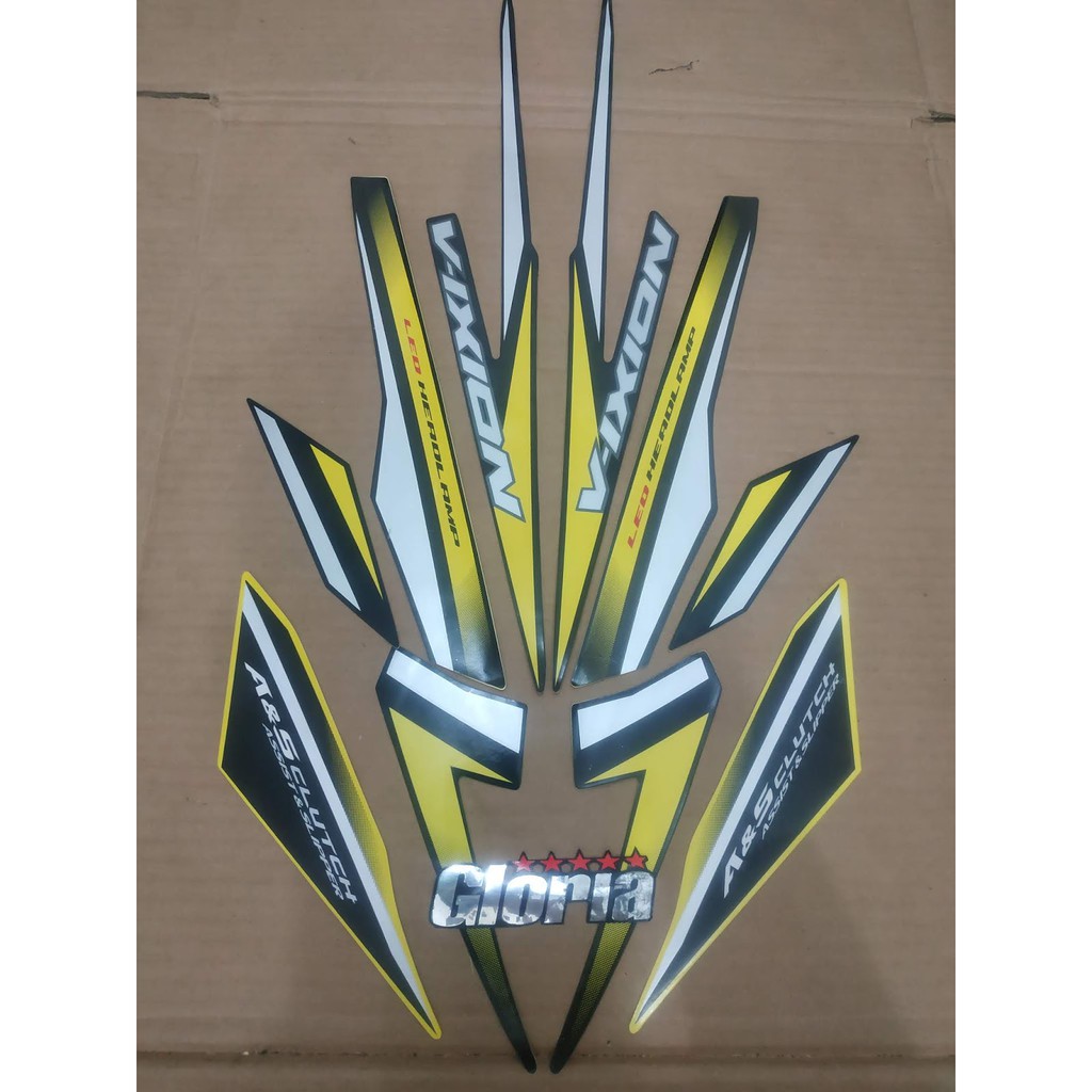 Striping List Body Vixion New LED tahun 2017 - Hitam Kuning