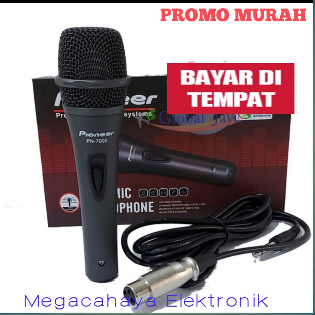 MIC KABEL DYNAMIC AUDIO VOCAL SOUND SYSTEM PIONEER PN7000 MICROPHONE CABLE PRO KARAOKE MC PIDATO