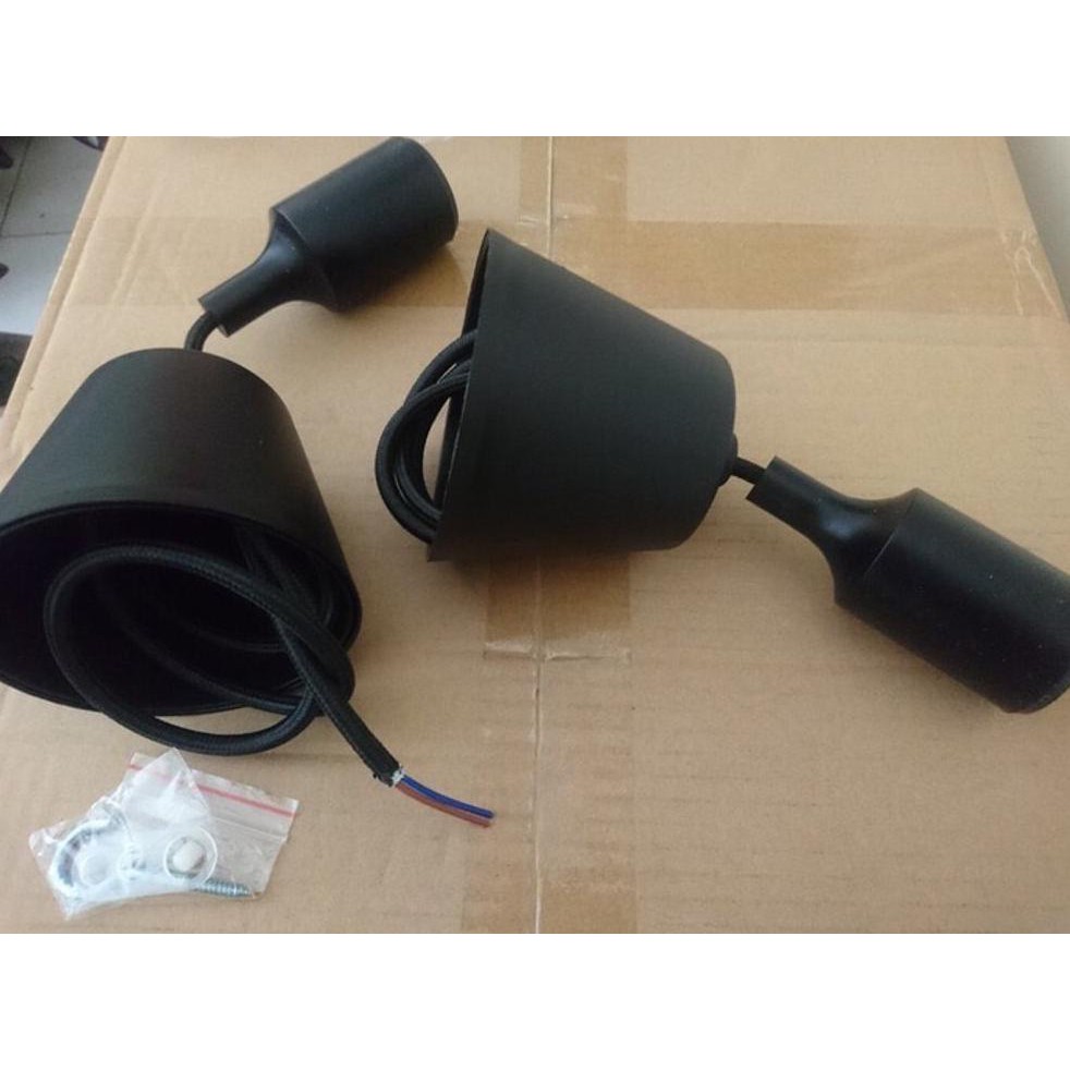 TERLARIS fiting fitting lampu gantung lampu cafe karet kap lampu cafe caffe karet hitam