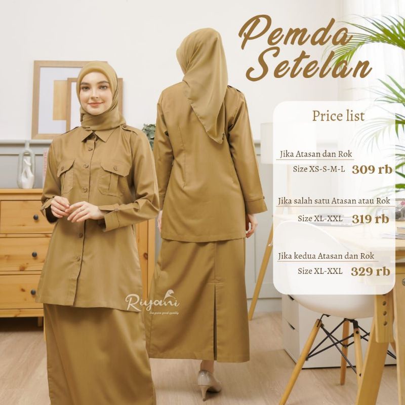 Pemda setelan/ setelan  pns wanita / seragam dinas pemda wanita/ setelan pemda wanita / seragam pns 