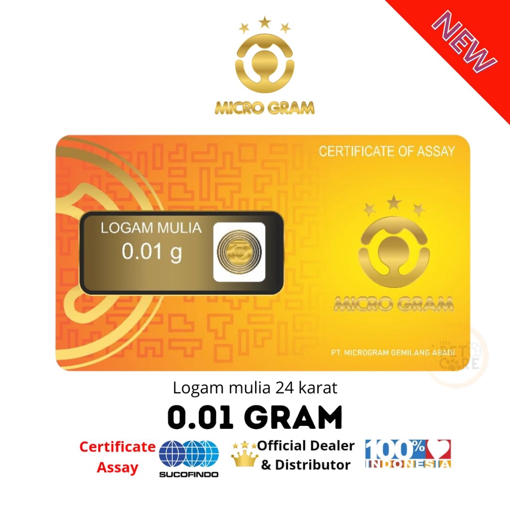 MICROGRAM Logam Mulia Emas Mini 0.01 gram-Grosir 26-35 pcs