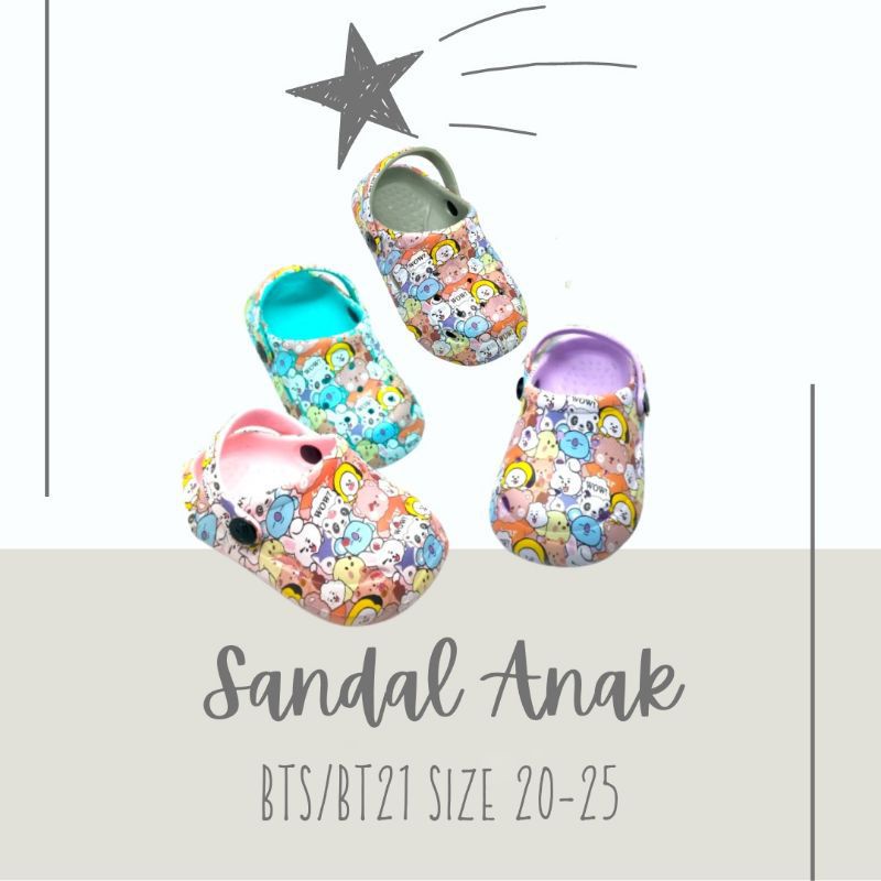 Sandal Anak Tali Belakang Sandal Baim Anak Unisex Sandal Karet Import Anak