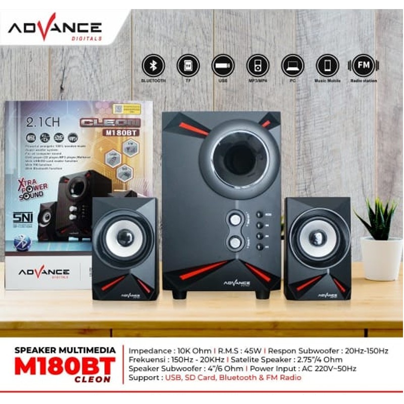 Advance Digitals Speaker Aktif Bluetooth M180BT New Cleon | Garansi Resmi 1 Tahun Advance