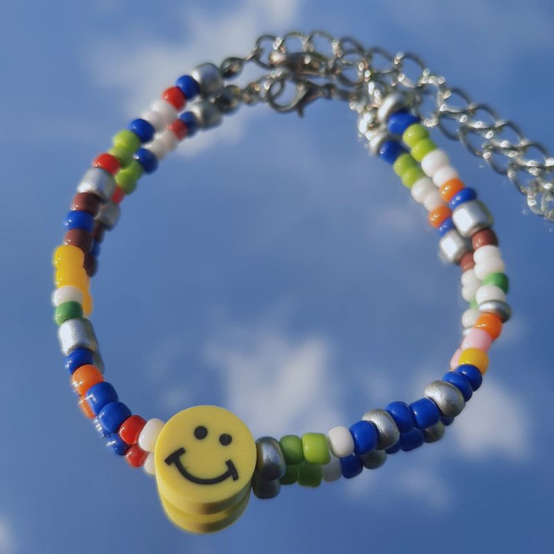 Sehun Seed Beads Bead Bracelet Gelang Manik Ronce Etnik Exo Smiley Bracelet