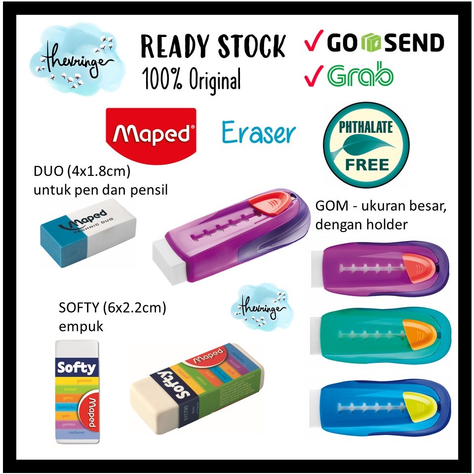 

Maped Eraser Penghapus Karet Technic Duo Softy Gom Pensil dan Pen