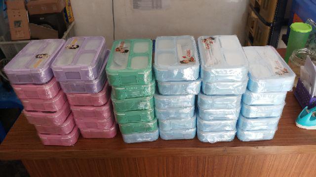 Yooyee Mini Sekat 3  Lunch Box Yooyee Sekat 3 Yooyee 606 + 5 Sponge Spon