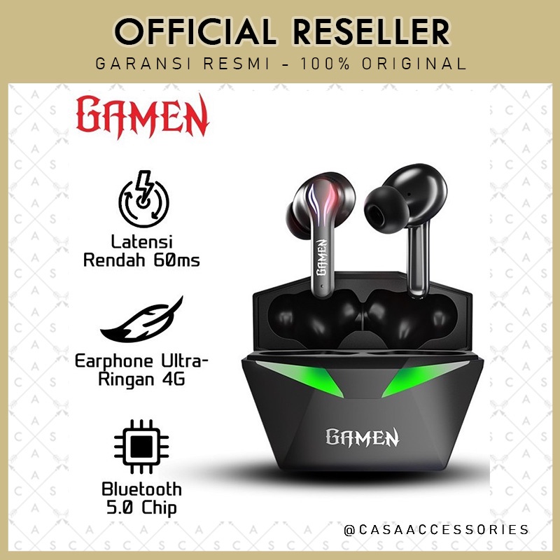 GAMEN Sirens II / 2 Headset Earphone TWS Gaming Original Low Latency