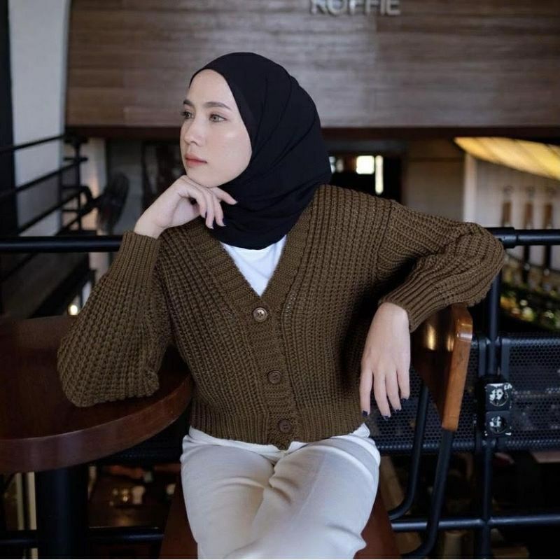 Cardi rajut super tebal/cardigan rajut tebal/cardigan rajut soft comfort/cardigan rajut lengan balon