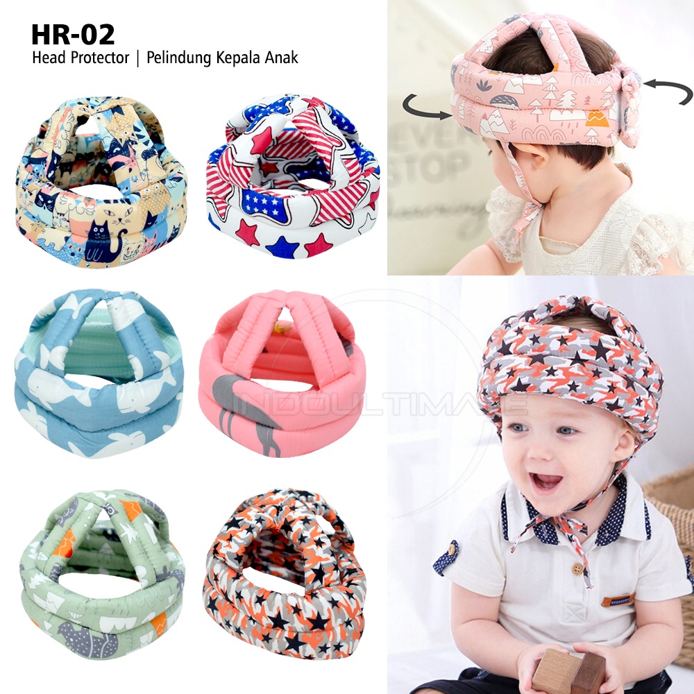 1Pcs Bantalan HR-02 Pelindung Kepala Bayi Topi Pelindung Kepala Bayi Baby Head Protector Baby Head Safety Helmet Helm Pelindung Kepala Bayi Topi Bayi Topi Anak