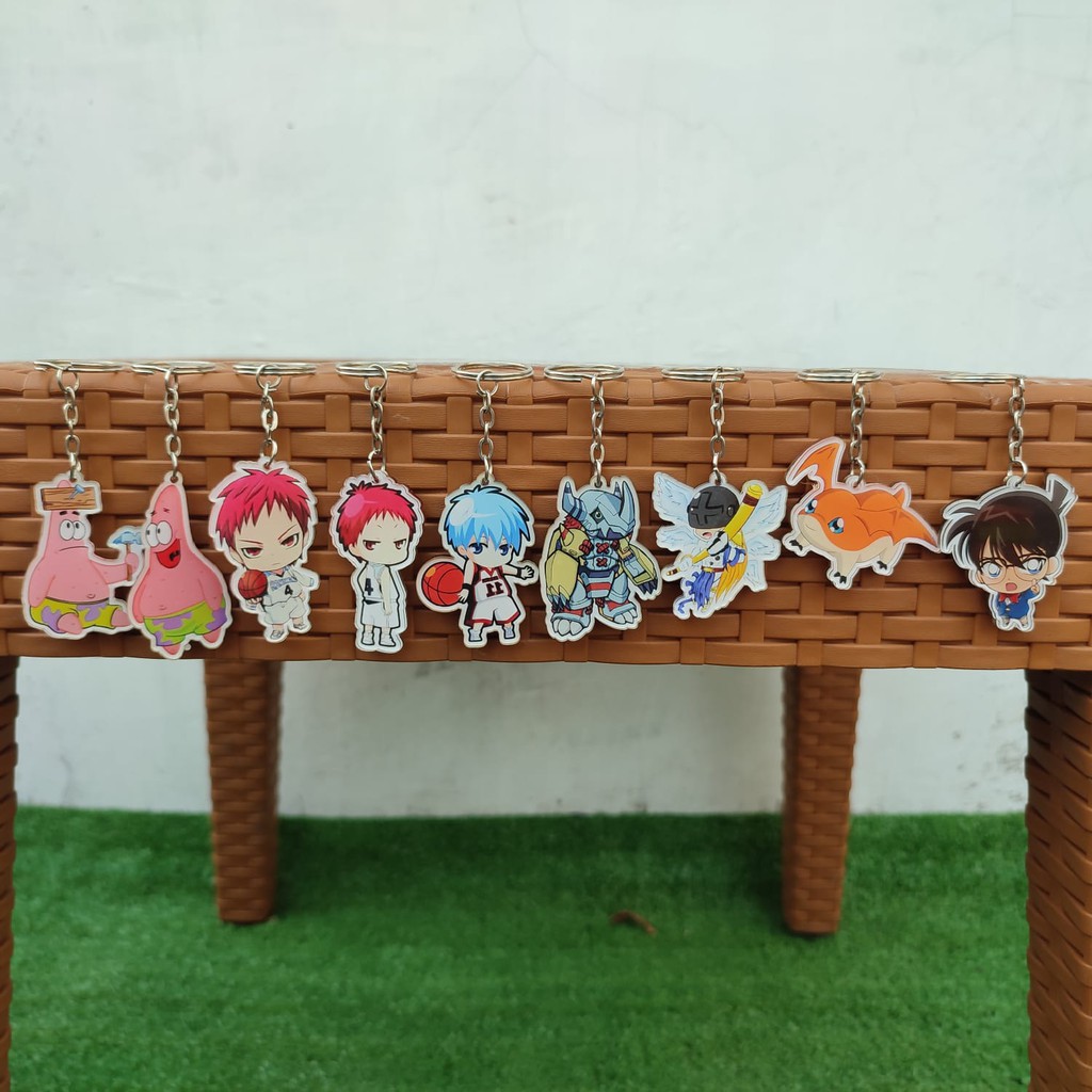 Souvenir Gantungan Kunci Spongebob Digimon Haikyuu Gleipnir Tsubasa Kuroko Detective Conan