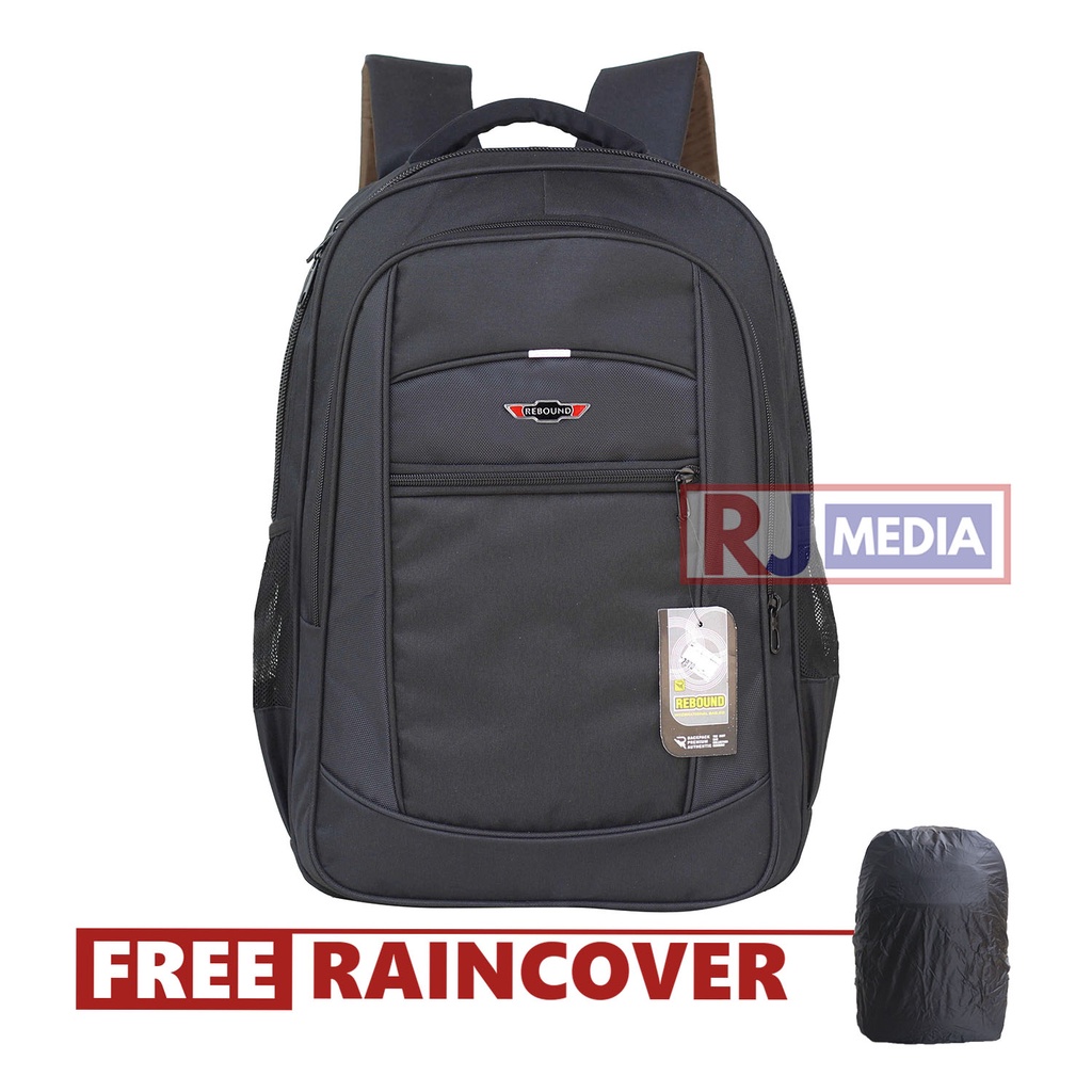 Tas Ransel Sekolah Rebound Warna Hitam List Silver TERBARU Backpack SMP SMA Kuliah Kerja Cowok Cewek Pria Wanita Bonus Raincover Laptop In Bahan Kuat Awet Jahitan Tahan Lama Kualitas Ekspor