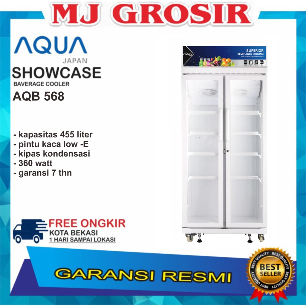 SHOWCASE AQUA JAPAN AQB 568 DISPLAY COOLER PENDINGIN MINUMAN