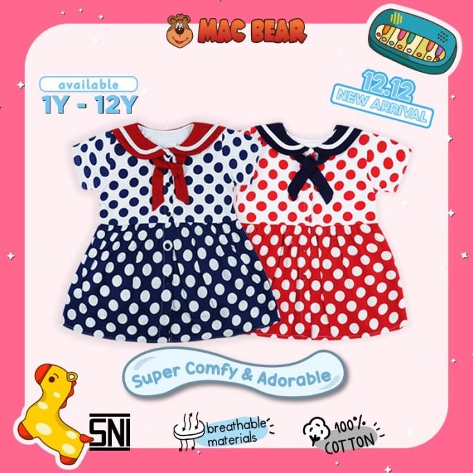 Macbee Baju Anak Perempuan Dress Anak Sailor Priskila Polkado Termurah