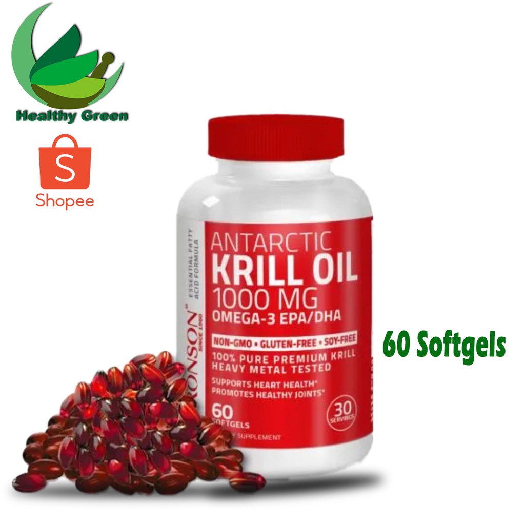 Jual Bronson Antarctic Krill Oil 1000mg 60 dan 120 Softgels Shopee