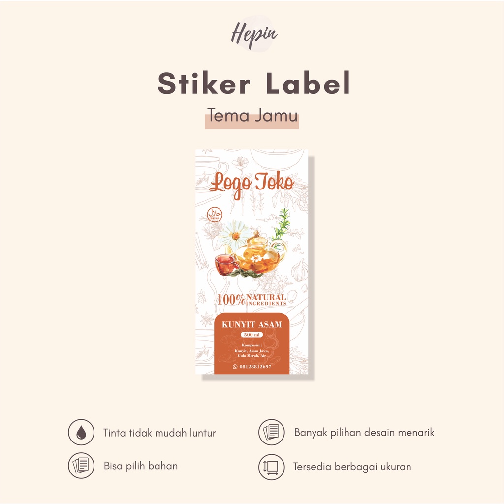 

Stiker Label Kemasan Botol JAMU - Stiker Minuman