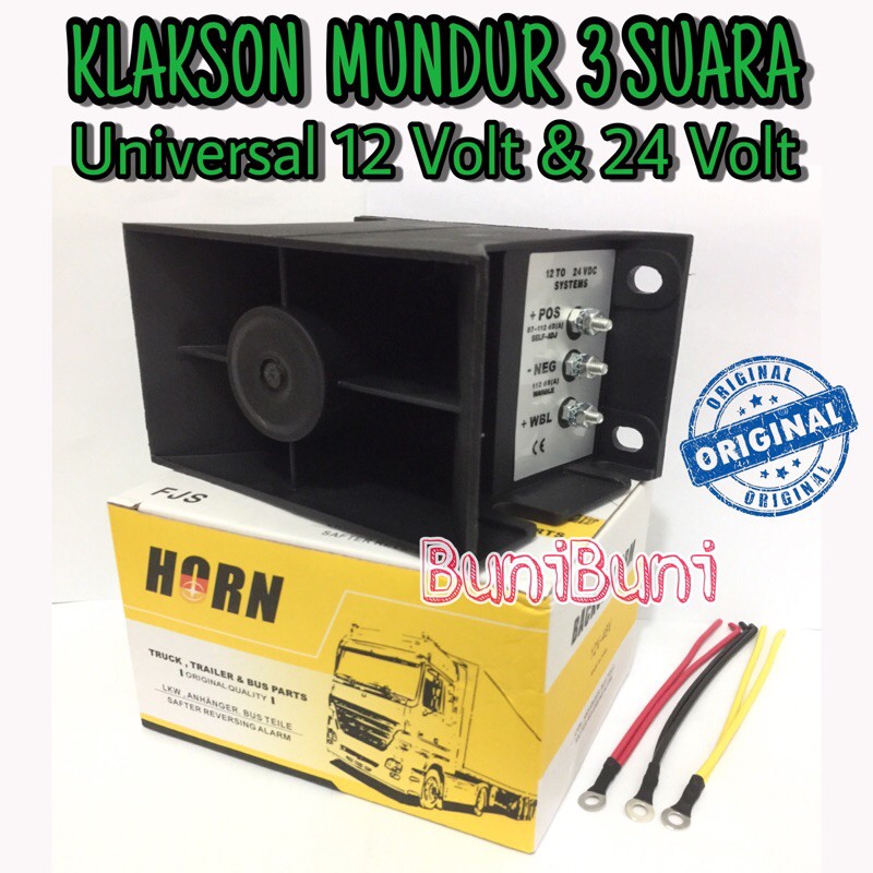 Klakson Mundur / Atret - Back Horn Buzzer - Alarm Mundur Mobil &amp; Truk 3 Suara 12V 24V Original