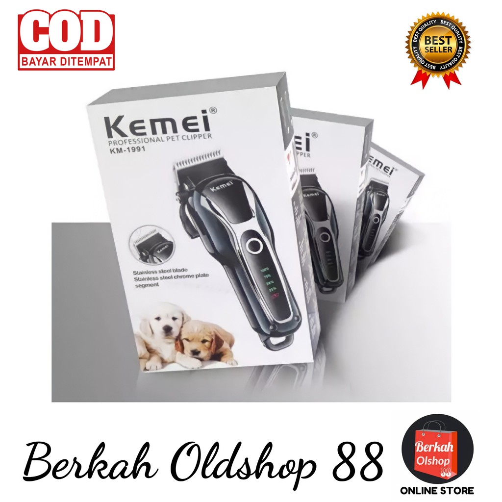 Berkah Oldshop 88 - Alat Cukur Hewan peliharan Pet Clipper Kemei KM-1991 Rechargeable