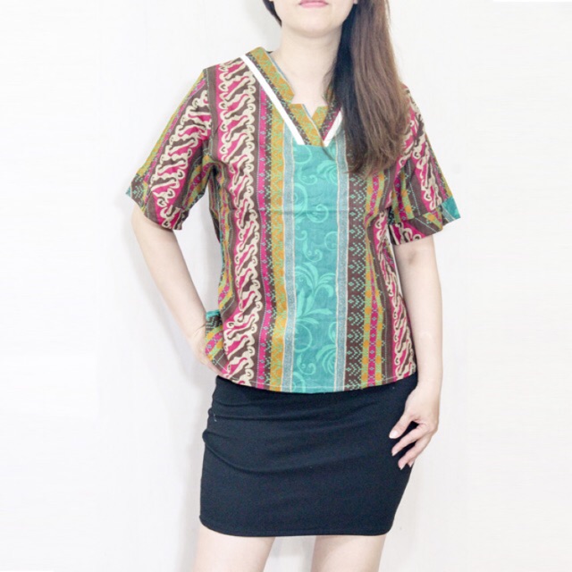YD78 Baju atasan batik wanita cewe lengan pendek u YD78 Baju atasan batik wanita cewe lengan pendek u