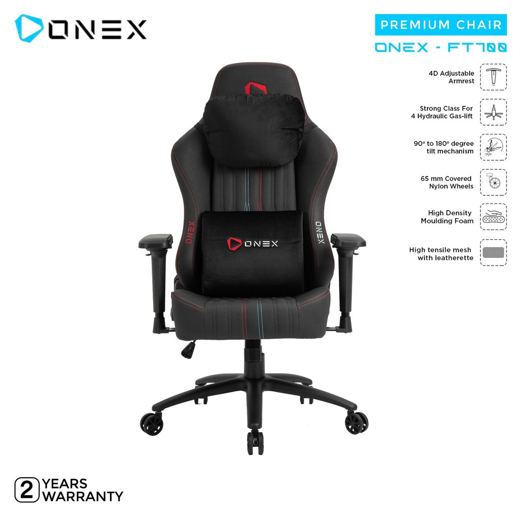  ONEX  FT700 Premium Quality Gaming Chair Kursi RED 