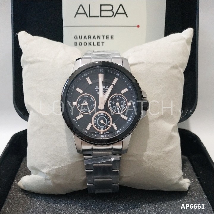 Jam Tangan Alba Wanita AP6661 Silver Hitam Original Garansi Resmi