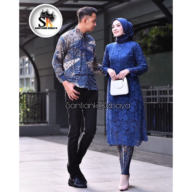 Set Kebaya Couple Kemeja Batik Pria Kebaya Couple Kondangan Outfit Pesta Couple By Santiank Kebaya