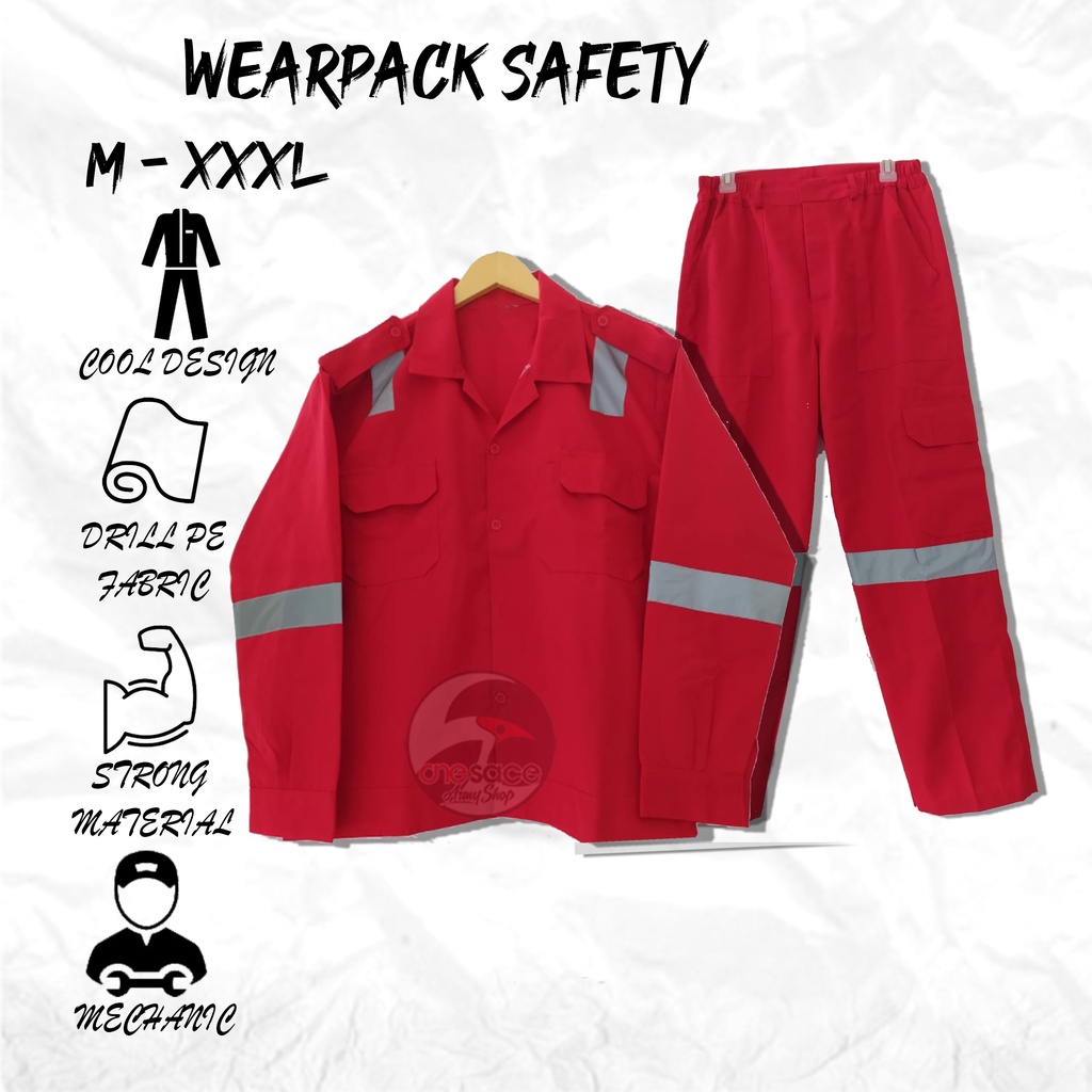 Wearpack safety setelan baju celana kerja scotlight/kemeja kerja safety/baju safety stelan