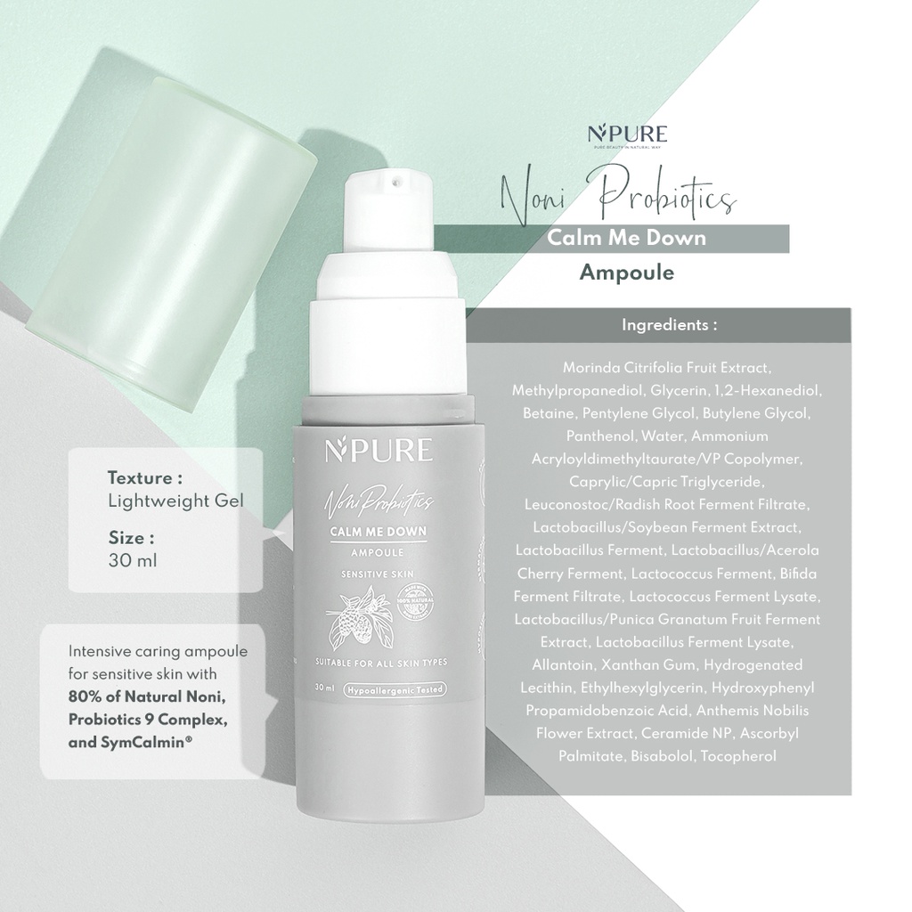 NPURE Noni Probiotics Series for Sensitive Skin - Toner Ampoule Lotion Kulit Sensitif