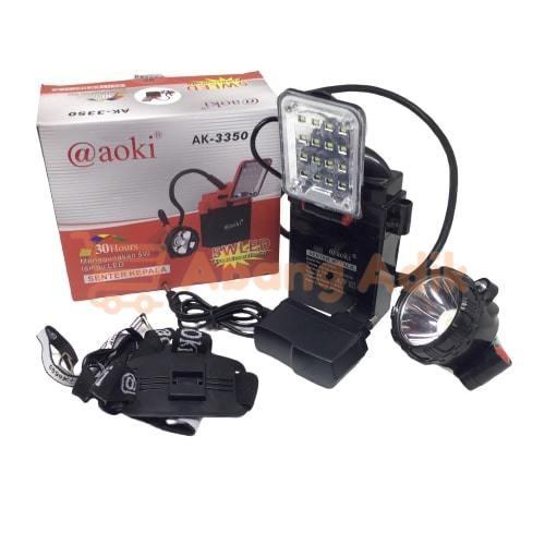 Big Promo Terbaru Head | Aoki Ak-3350 Senter Kepala Led Head Lamp Aki Awet Tahan Lama - Jumbo