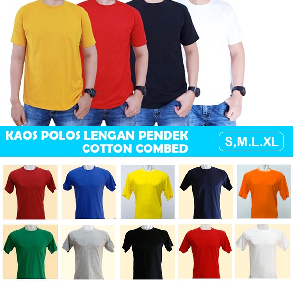 Kaos Polos Warna Biru Bca Lengan Pendek Cotton Combed 24s Kaos Polos Pria Wanita S M